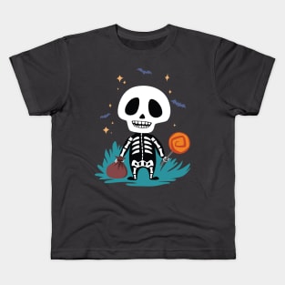 Cute Skeleton Trick or Treat Kids T-Shirt